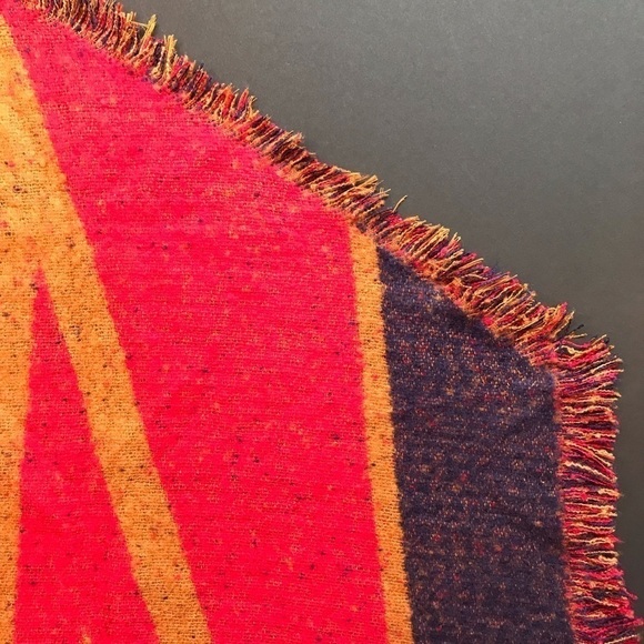 Collection Eighteen Color Blocked Wrap, Unique Shape & Colors, Fringed - Picture 10 of 14